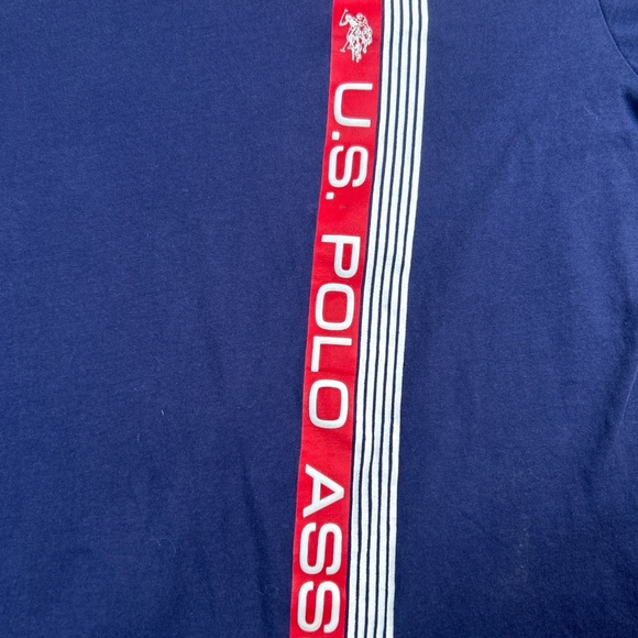 U.S. Polo Assn. Blue Tee with Red and White Stripe - Picture 2 of 4